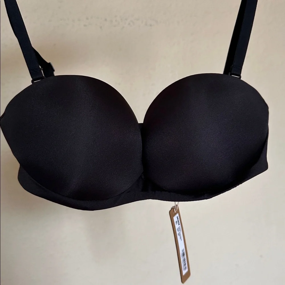 SKIMS ULTIMATE STRAPLESS PUSH-UP BRA STYLE: BA-BAN-3208 COLOR‎ ONYX SIZE 30D NWT - Picture 3 of 7